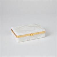 Gold Band Swivel Alabaster Box