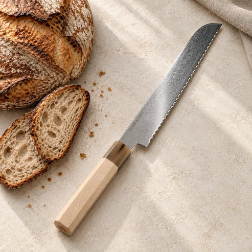 Signature Bread Knife - Maple Wood + Buffalo Horn