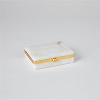 Gold Band Swivel Alabaster Box