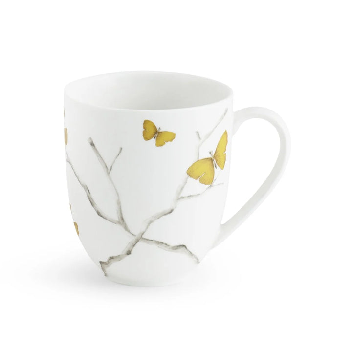 Butterfly Ginkgo Gold Porcelain Mug