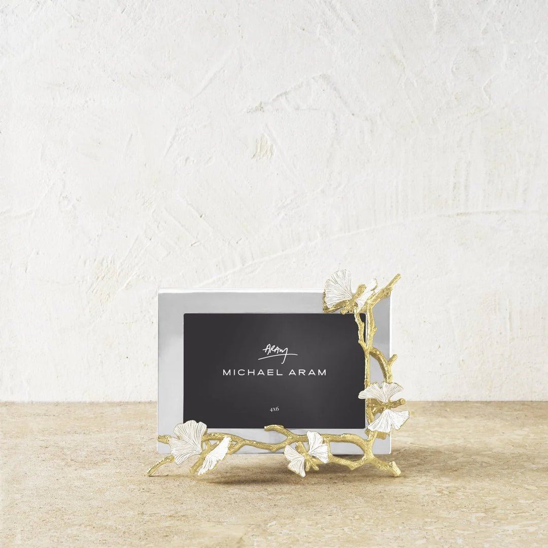 Butterfly Ginkgo Gold Reflective Frame