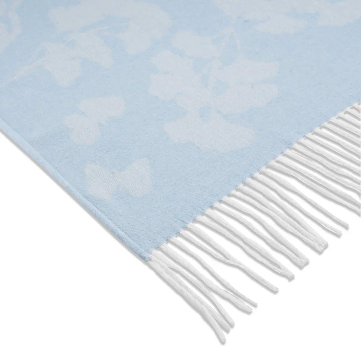 Butterfly Ginkgo Throw Sky and White