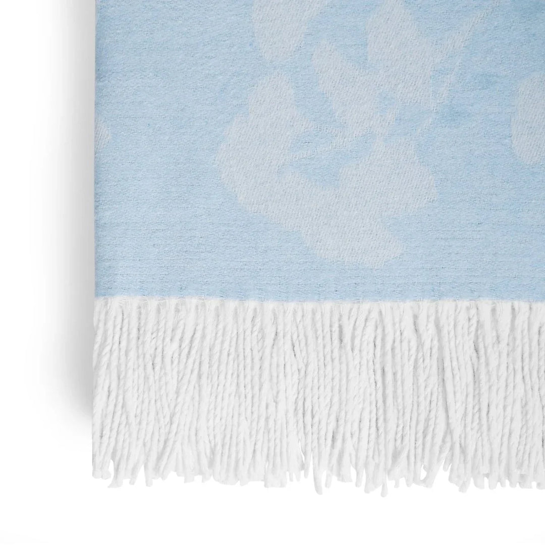 Butterfly Ginkgo Throw Sky and White
