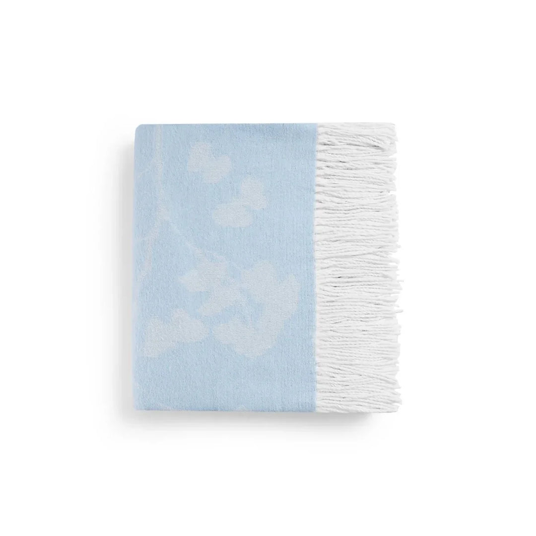 Butterfly Ginkgo Throw Sky and White