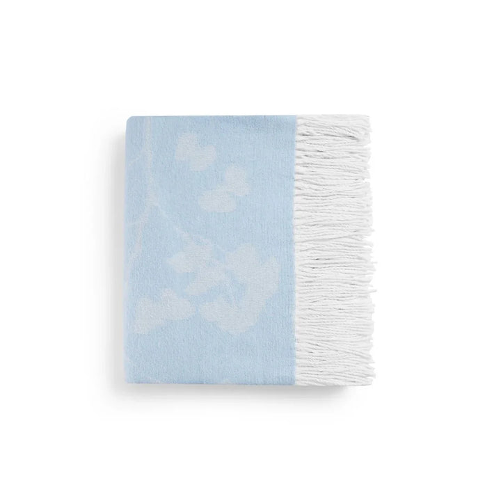 Butterfly Ginkgo Throw Sky and White