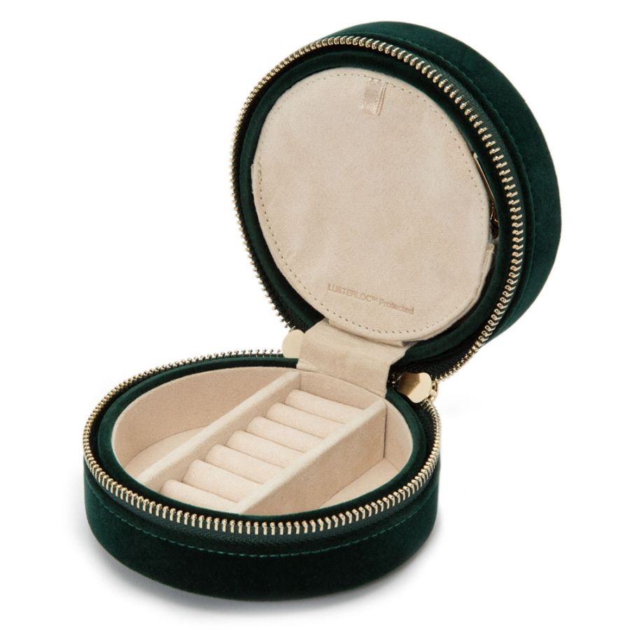 Zoe Round Zip Jewelry Case