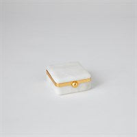 Gold Band Swivel Alabaster Box